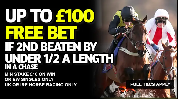 BetGoodwin 100 Free Bet 2nd Beaten Half Length Chase